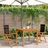 vidaXL Garden Chair Set of 2 Black Solid Acacia wood, Polypropylene