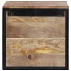vidaXL Bedside Cabinet Natural wood, black Solid mango wood, iron Small