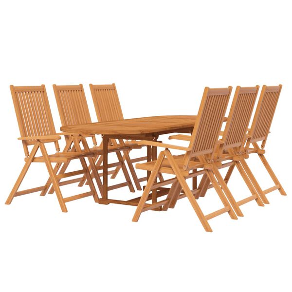 vidaXL Garden Dining Set Natural Wood Tone Solid Acacia wood Large