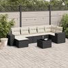 vidaXL Garden Sofa Set Black PE Rattan Large Modular Garden Sofa Set