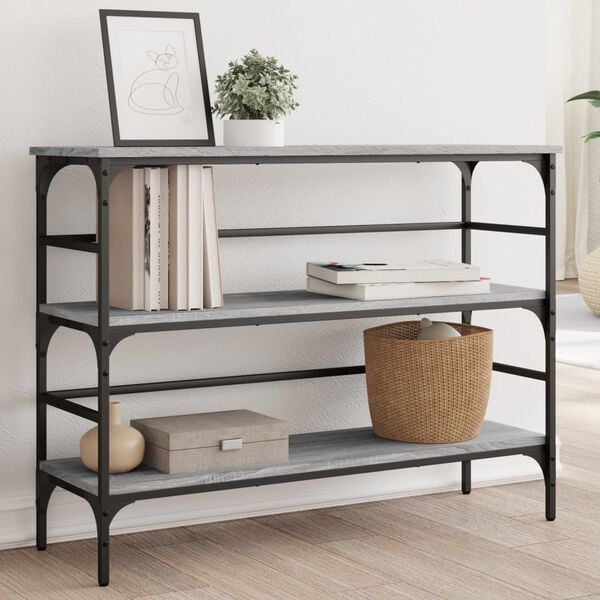 vidaXL Console Table Gray sonoma Engineered wood 39.4 x 12.6 x 29.5 in