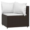 vidaXL Patio Corner Sofa Brown and Cream White