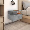 vidaXL Floating Nightstand Concrete Grey Engineered Wood Compact