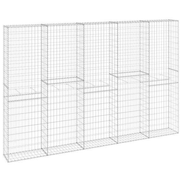 vidaXL Gabion Wall with Covers Galvanized Steel 118.1"x11.8"x78.7"