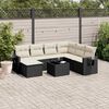 vidaXL Garden Sofa Set Black, Cream White PE rattan 8 Piece Set