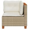 vidaXL Garden Sofa Beige PE rattan Single Modular Outdoor Sofa
