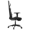 vidaXL Gaming Chair with Footrest Black and White Faux Leather