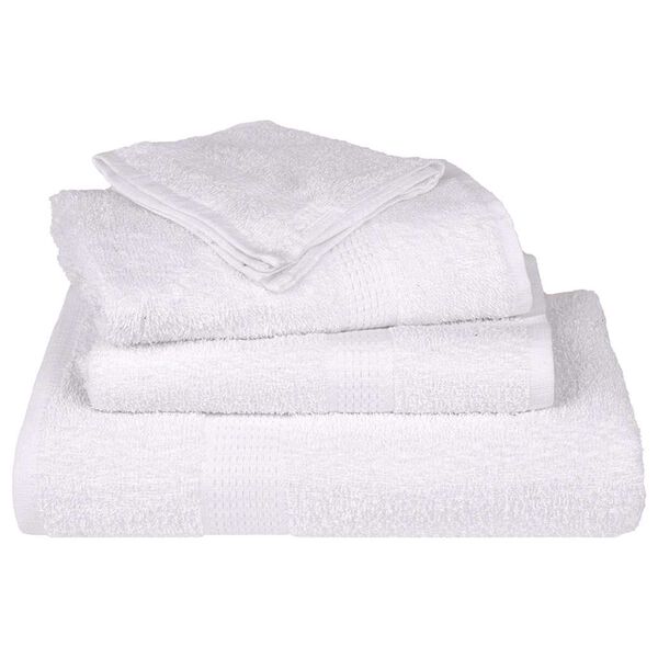 vidaXL Shower Towel Set of 4 White 100% Cotton 27.6 x 55.1 in