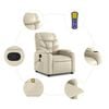 vidaXL Massage Recliner Chair Cream Faux leather, Metal, Plywood Medium