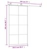 vidaXL Sliding Door with Hardware Set 40.4x80.7" ESG Glass&Aluminium