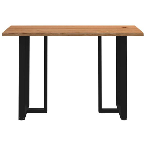 vidaXL Bar Table Light Brown Solid oak wood, powder-coated steel Large