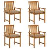 vidaXL Patio Chair Set of 4 Brown Solid Acacia wood Medium Durable