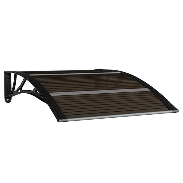 vidaXL Door Canopy Black Polycarbonate, ABS, Aluminum 39.4 x 29.5 in