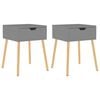 vidaXL Bedside Cabinet Set of 2 Grey Engineered wood Medium