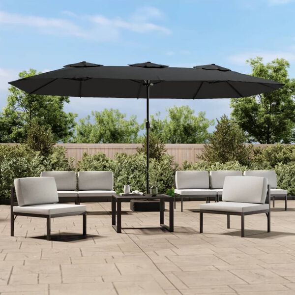 vidaXL Garden Parasol Anthracite Polyester, Powder-Coated Iron