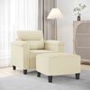 vidaXL Sofa Chair with Footstool Cream 23.6" Faux Leather
