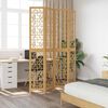 vidaXL Room Divider 4 Panels Brown Solid Wood Paulownia