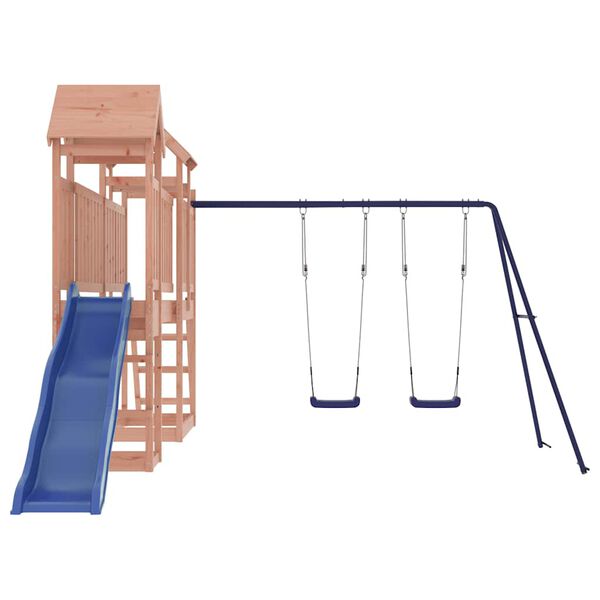 vidaXL Outdoor Playset Natural Wood, Blue