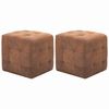 vidaXL Pouffe 2 pcs Brown 11.8" x 11.8" x 11.8" leather