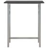 vidaXL Bar Set Black and Grey Wood and Steel Medium Footrest Bar Set