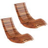 vidaXL Sun Lounger Set of 2 Light brown Acacia wood