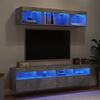 vidaXL 5 Piece TV Wall Units with LED Concrete Gray Engineered Wood