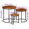 vidaXL Coffee Table Set of 3 Various wood tones Acacia wood and steel