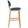 vidaXL Bar Chair Set of 2 Blue Fabric (100% polyester), solid beech wood
