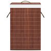 vidaXL Bamboo Laundry Basket with 2 Sections Brown 19 gal
