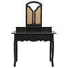 vidaXL Dressing Table Set with Stool Black 39.4x15.7x57.5" Paulownia Wood