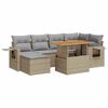 vidaXL Garden Sofa Set Beige PE rattan Large Adjustable Armrests