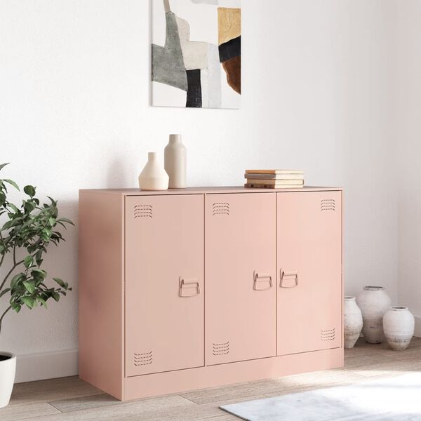 vidaXL Sideboard Pink Cold-rolled steel Medium Cupboard Rectangular