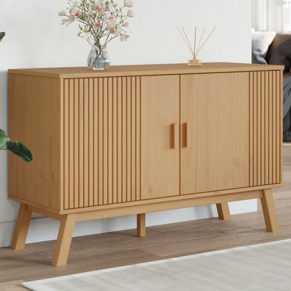 vidaXL Sideboard Brown Solid pine wood with a wax finish, engineered wood