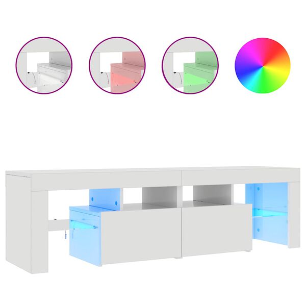 vidaXL TV Cabinet High gloss white Engineered wood 55.1 x 14.4 x 15.7 in