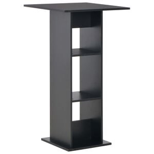 vidaXL Bar Table Black Engineered wood Tall Sleek Bar Table Square