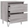 vidaXL Bedside Cabinet Set of 2 Grey Sonoma Engineered wood, Iron Medium