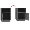 vidaXL Bedside Cabinet Set of 2 Grey Solid pine wood, faux leather