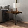 vidaXL Side Table Smoked oak Engineered wood, Steel Small