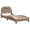 vidaXL Bed Frame "Viana" without Mattress Cappuccino 35.4"x74.8" Faux Leather