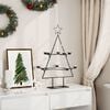 vidaXL Metal Christmas Tree Black Powder-coated steel 30 in Collapsible