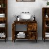 vidaXL Bathroom Cabinet Smoked Oak Engineered Wood Medium