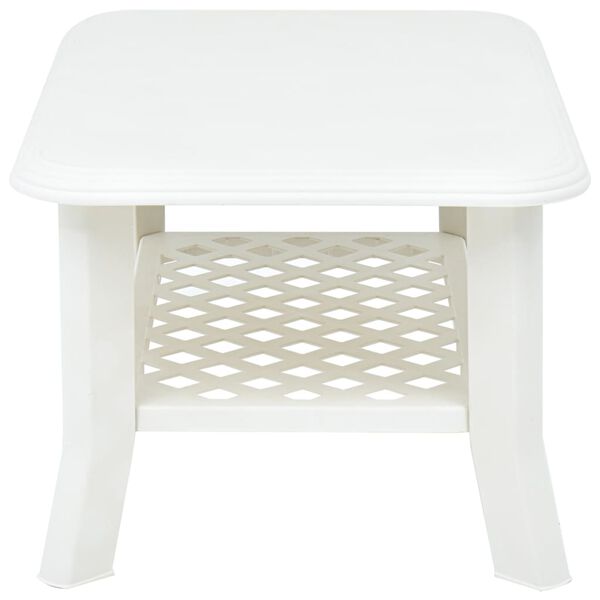 vidaXL Coffee Table White Plastic 35.4 x 23.6 x 18.1 in Durable