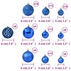 vidaXL Christmas Ball Set Set of 100 Blue Plastic Mixed sizes