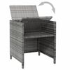 vidaXL Garden Chair and Stool Set of 4 Grey PE rattan Compact Durable