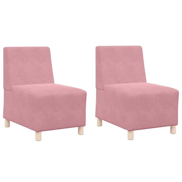 vidaXL Modular Sofa Unit Armless 2 pcs Pink 55 x 74 x 82 cm Velvet