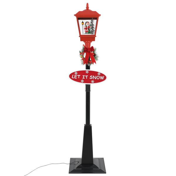 vidaXL Christmas Street Lamp Black, Red ABS, PVC 70.9 in tall