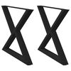 vidaXL Dining Table Legs 2 pcs Black 35.4x(28.3-28.9)" Steel
