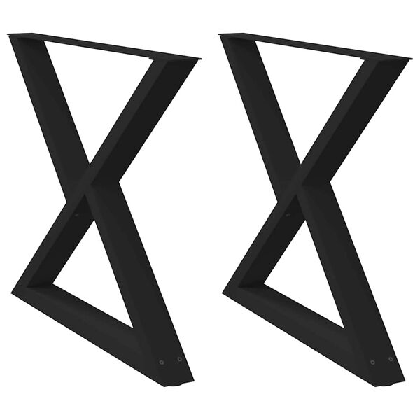 vidaXL Dining Table Legs 2 pcs Black 35.4x(28.3-28.9)" Steel