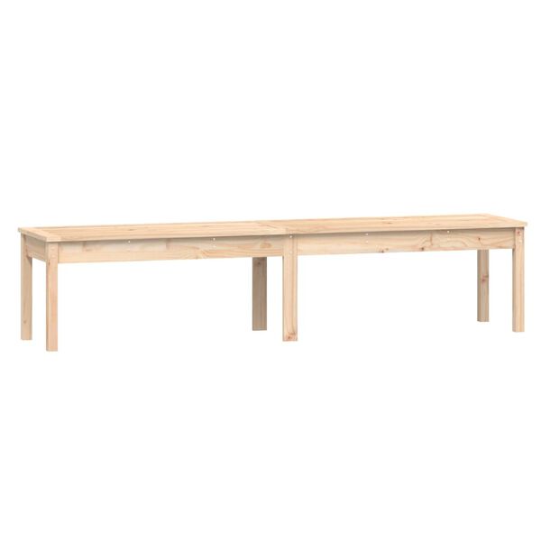 vidaXL Garden Bench Natural Pine Solid Pine Wood Large Seats Many