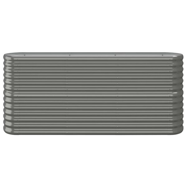 vidaXL Garden Raised Bed Grey Powder-coated steel Large Durable